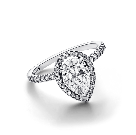 Anillo Halo Pera Brillante