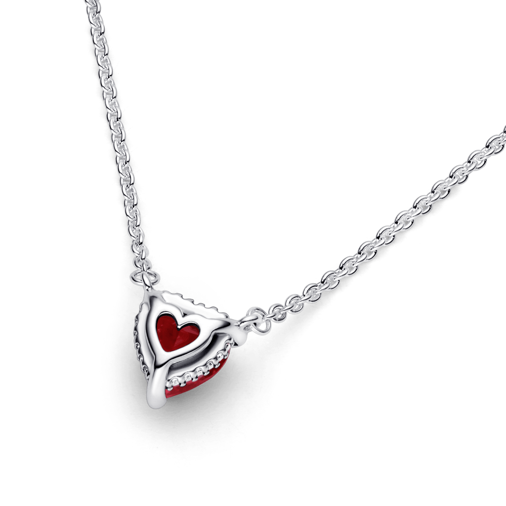 Collar Collier con Pendiente Halo de Corazón Reluciente