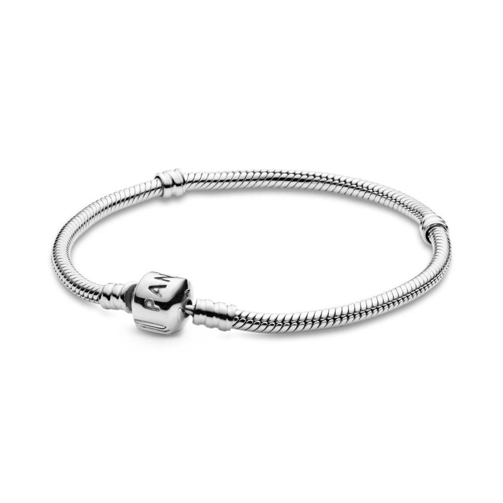 Brazalete Cadena de Serpiente con Cierre Logo Moments Flexible