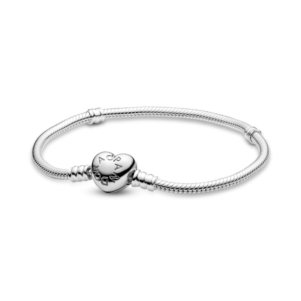 Brazalete Moments Cadena de Serpiente con Broche de Corazón Flexible