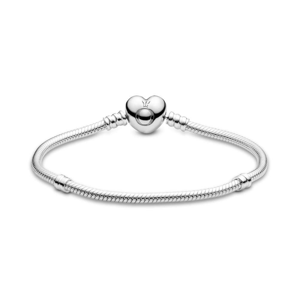 Brazalete Moments Cadena de Serpiente con Broche de Corazón Flexible