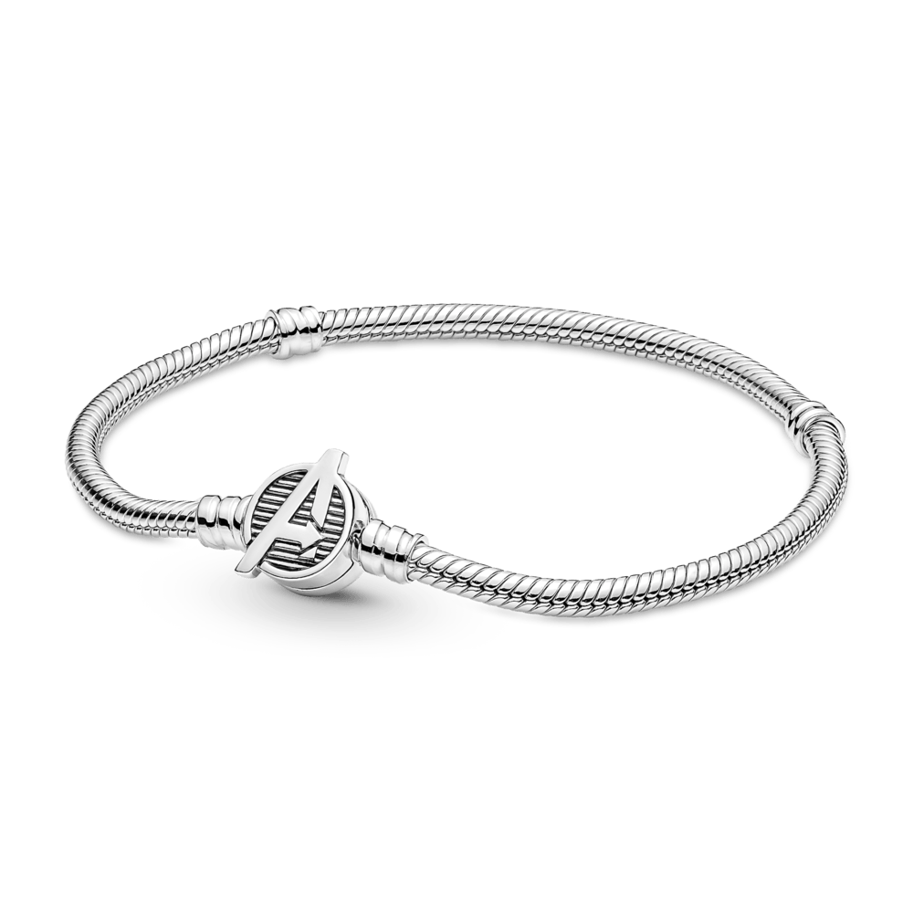 Brazalete Flexible Moments Cadena de Serpiente con Broche con Logotipo de The Avengers de Marvel