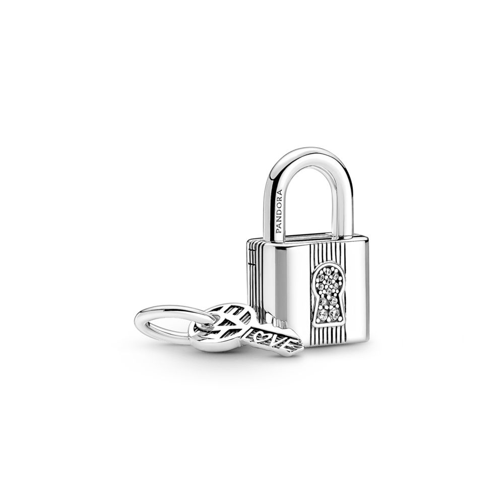 Charm Colgante Candado y Llave Plata Esterlina