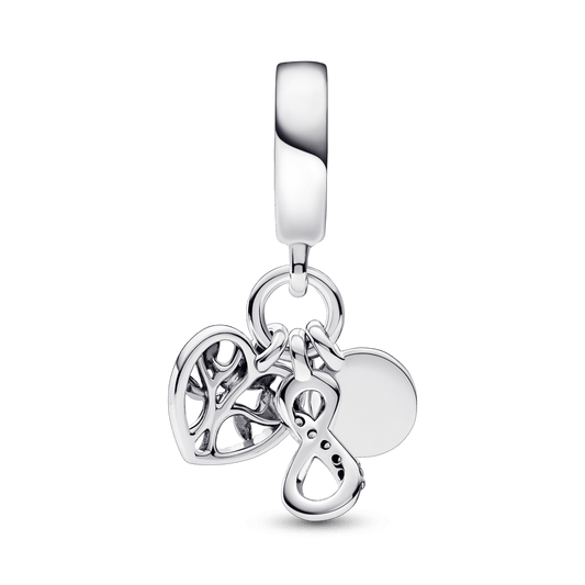 Charm Colgante de Familia Triple Infinito