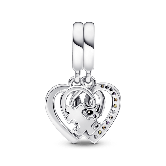 Charm Colgante Corazones de Amistad Separables con Pieza de Rompecabezas