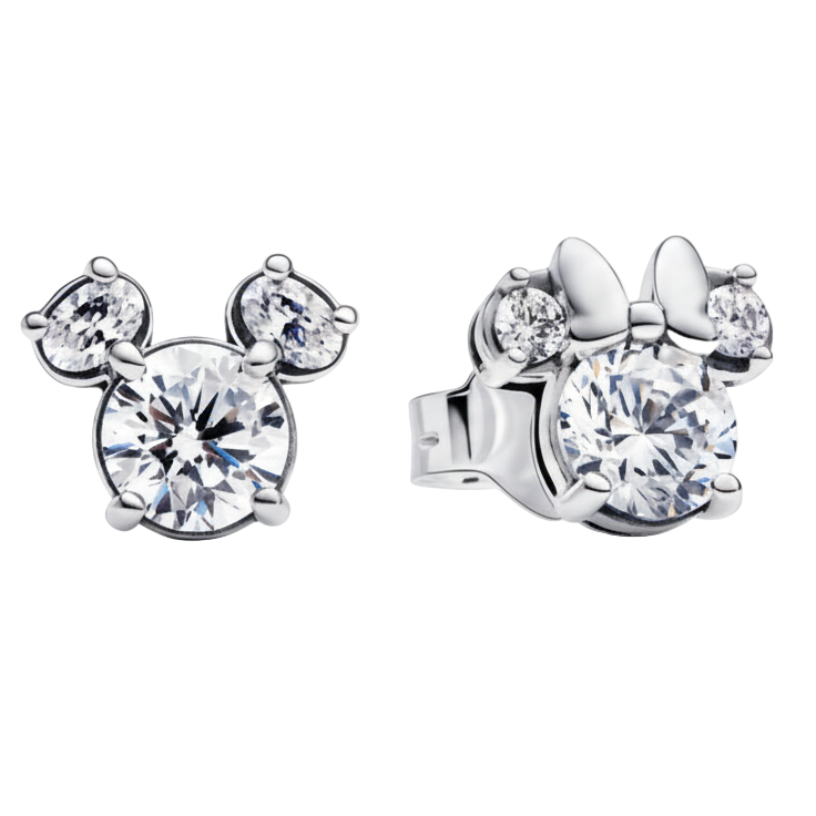 Aretes de botón Mickey y Minnie Mouse Disney