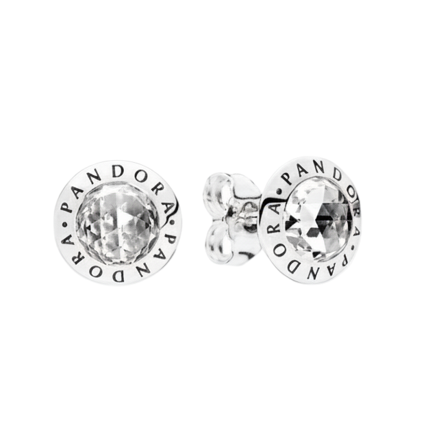 Aretes de Botón Signature Brillante
