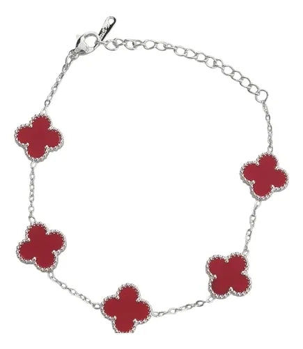Pulsera 5 treboles plata s925