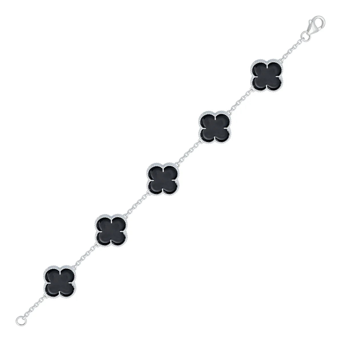 Pulsera 5 treboles plata s925