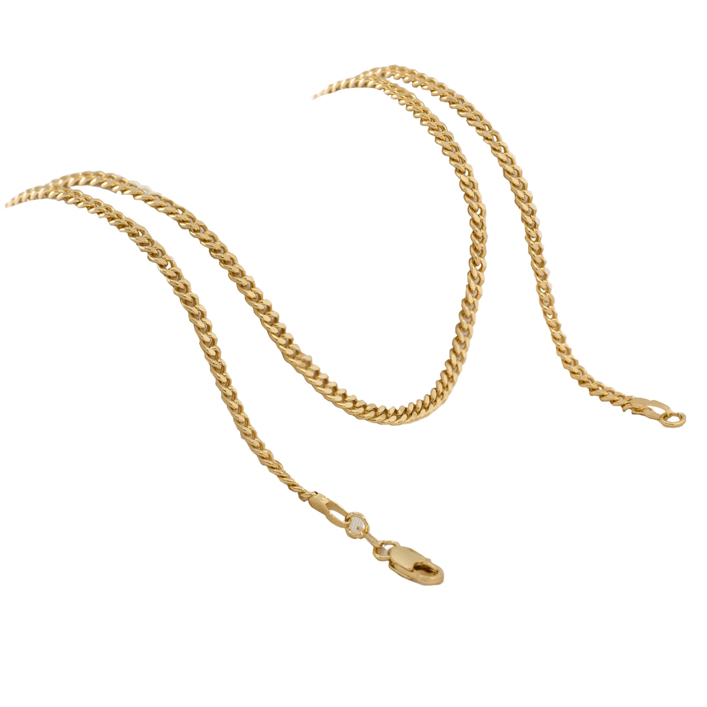 Cadena Cubana Plana Oro Laminado 18k