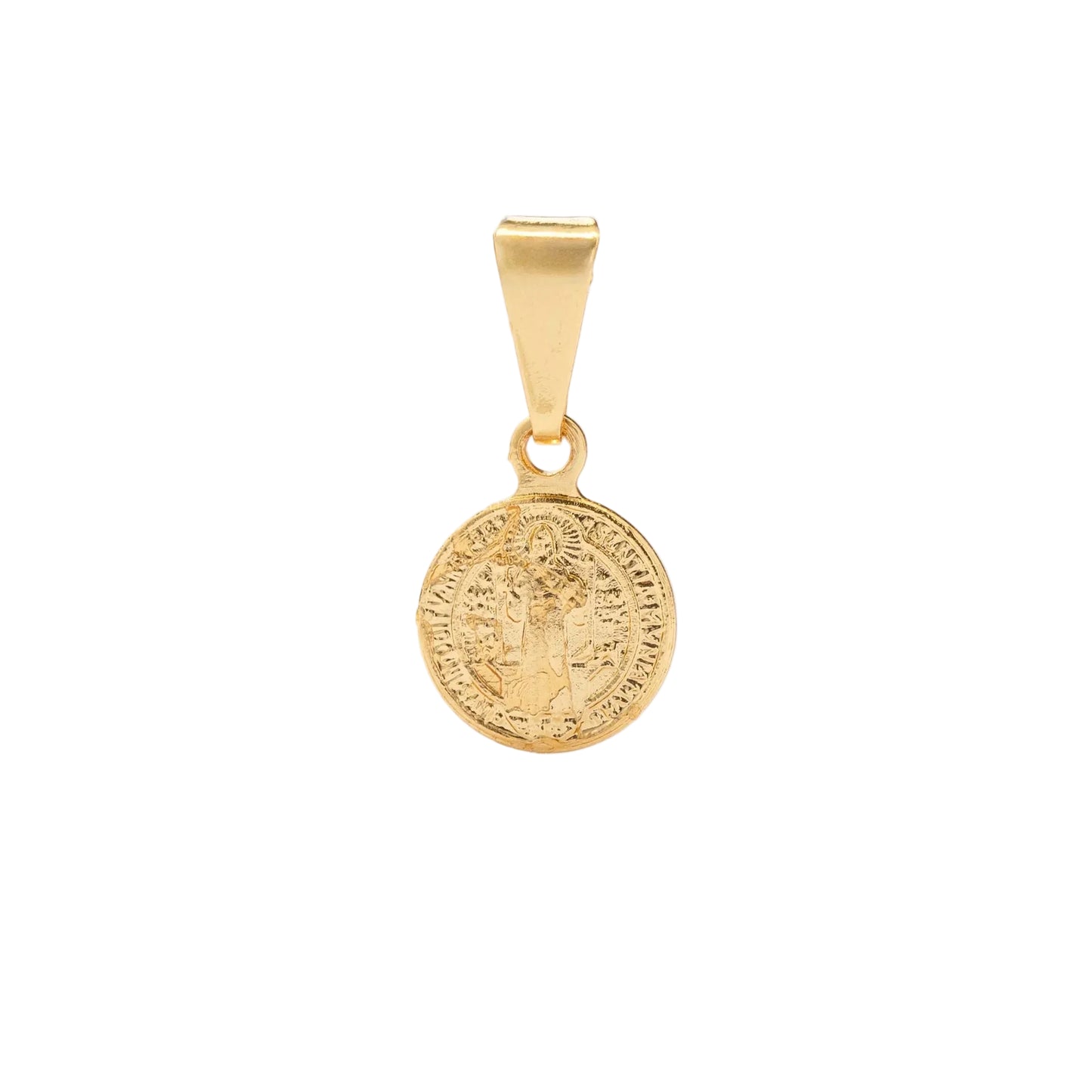 Dije San Benito Redondo Pequeño Oro Laminado 18k
