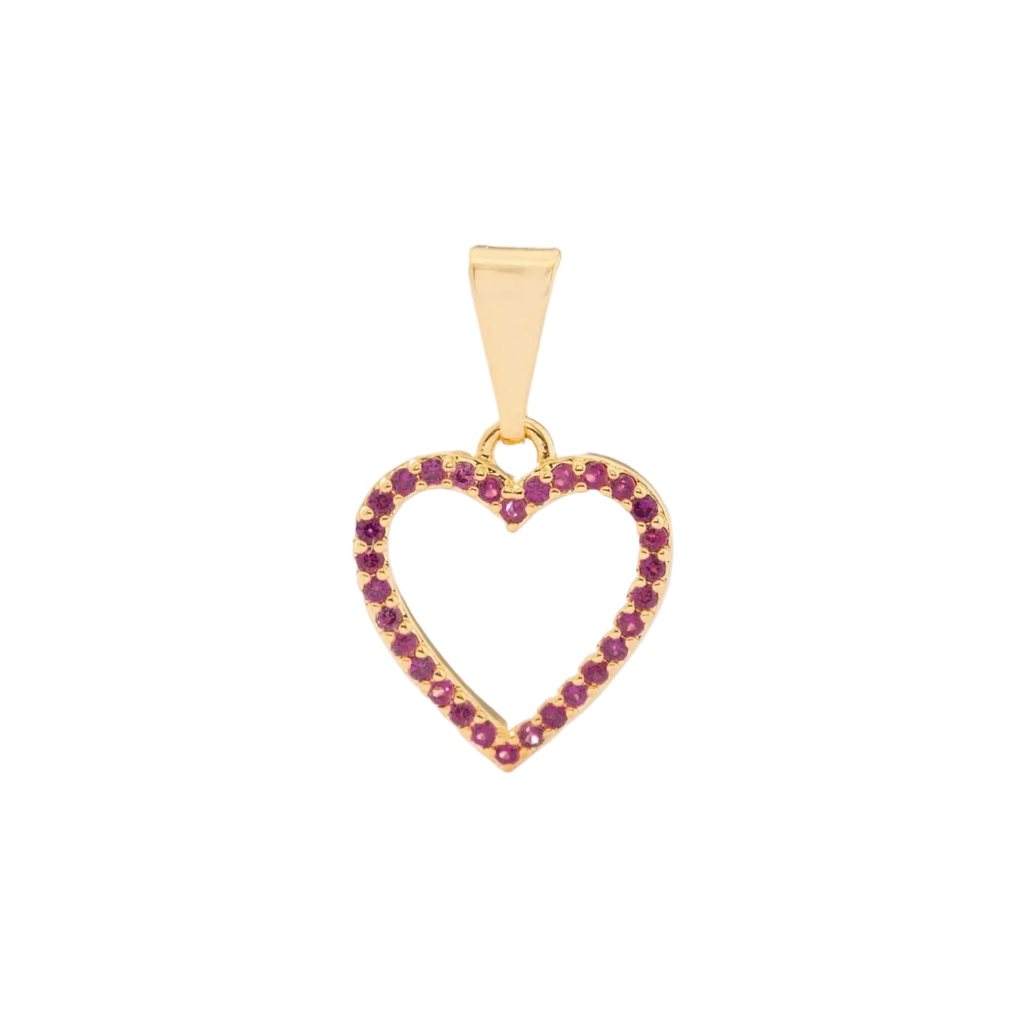Dije Amour Fucsial Oro Laminado 18k