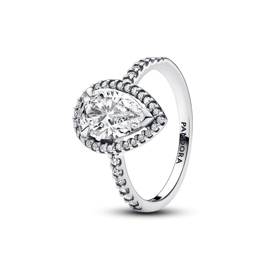 Anillo Halo Pera Brillante