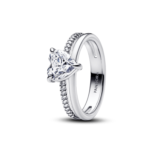 Anillo Corazon Banda Doble