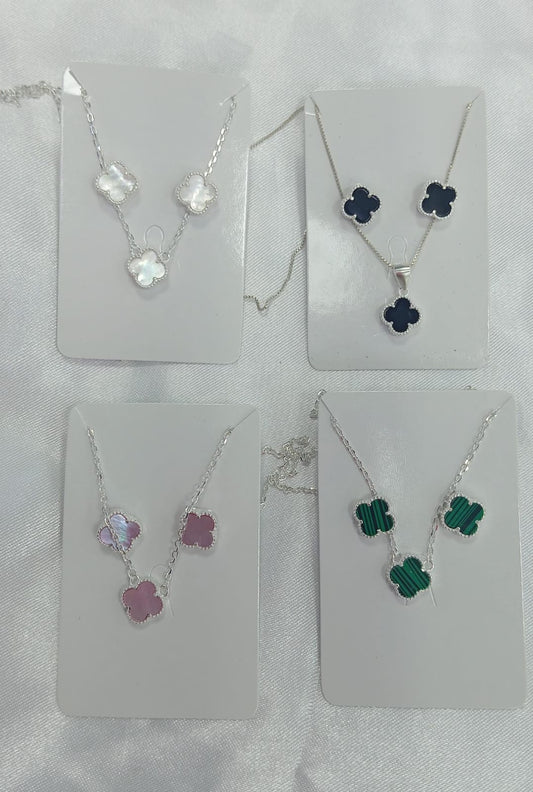 Collar 1 trebol plata s925