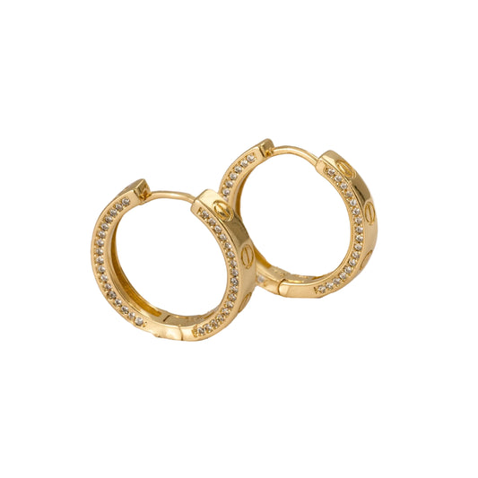 Aretes Candonga Clou Laminado 18k