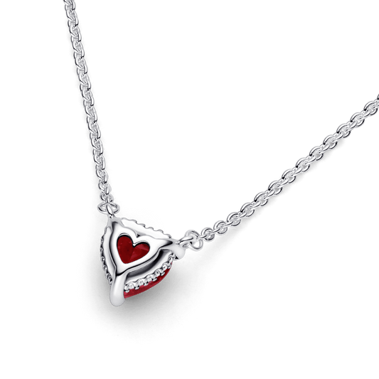 Collar Collier con Pendiente Halo de Corazón Reluciente
