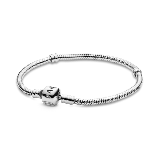 Brazalete Cadena de Serpiente con Cierre Logo Moments Flexible