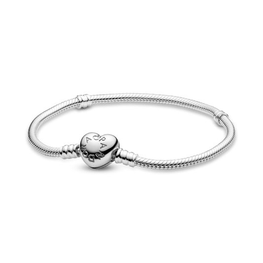 Brazalete Moments Cadena de Serpiente con Broche de Corazón Flexible