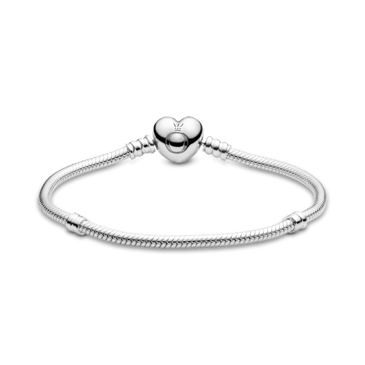 Brazalete Moments Cadena de Serpiente con Broche de Corazón Flexible