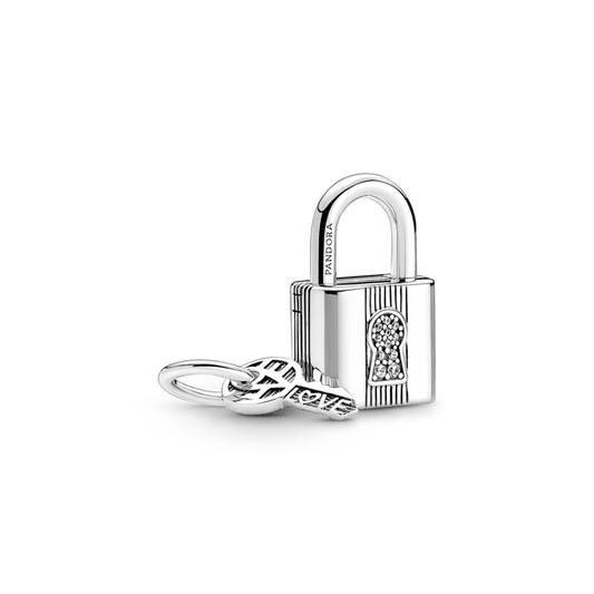 Charm Colgante Candado y Llave Plata Esterlina