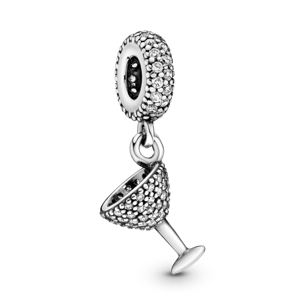 Charm Colgante Copa de Cóctel de Pavé
