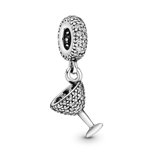 Charm Colgante Copa de Cóctel de Pavé