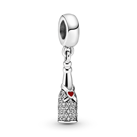 Charm Colgante Botella de Vino Burbujeante