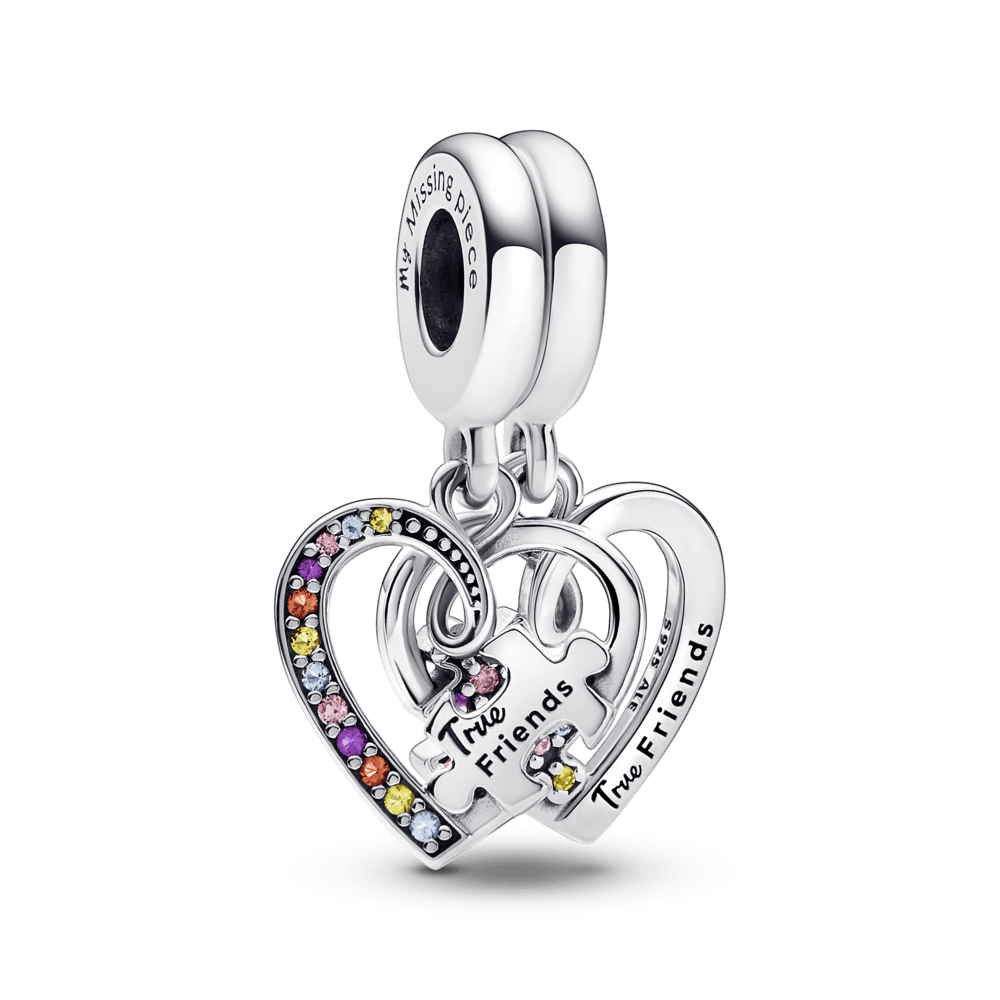 Charm Colgante Corazones de Amistad Separables con Pieza de Rompecabezas