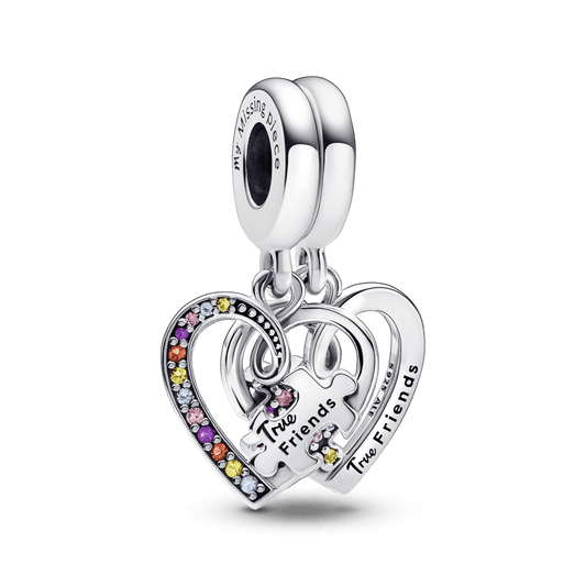 Charm Colgante Corazones de Amistad Separables con Pieza de Rompecabezas