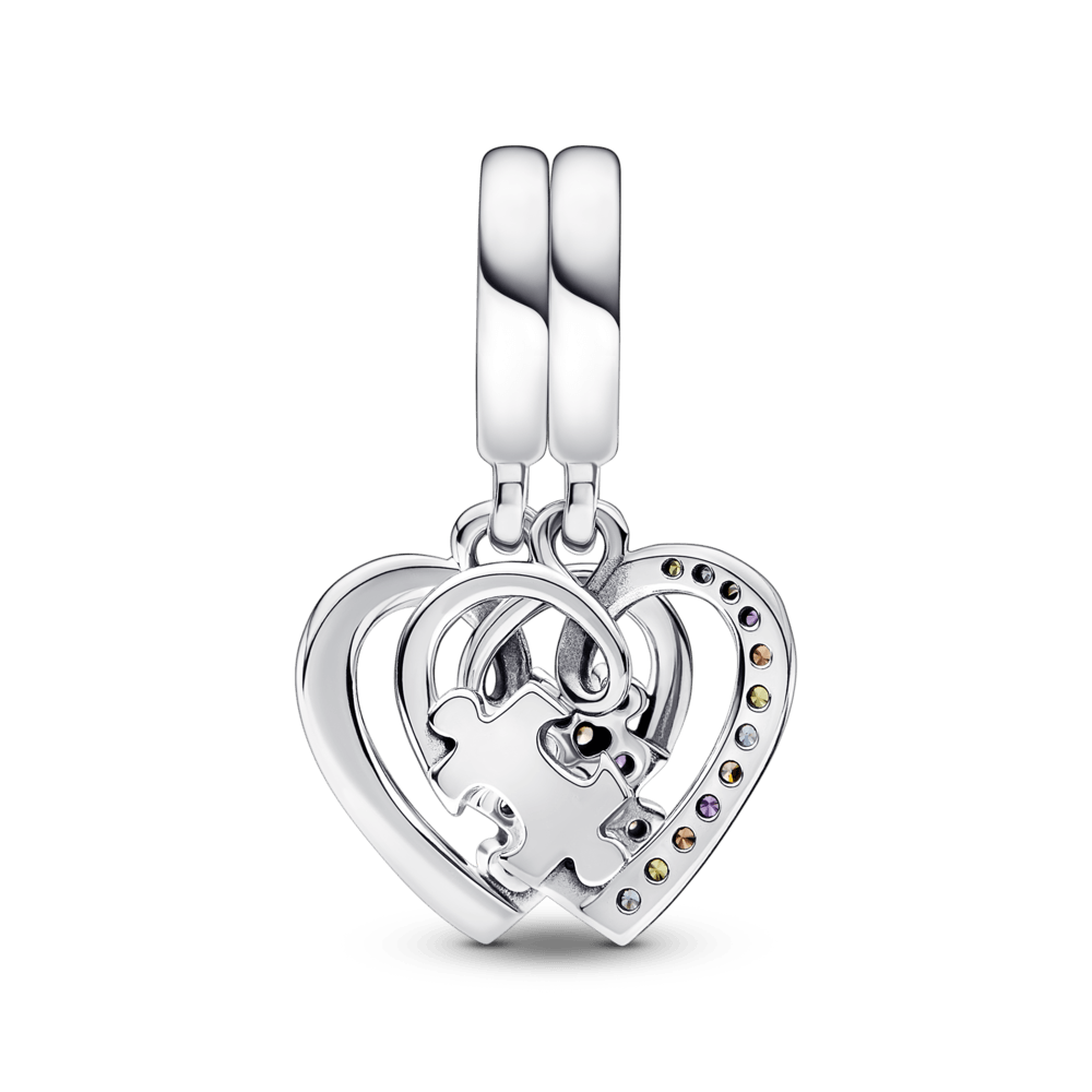 Charm Colgante Corazones de Amistad Separables con Pieza de Rompecabezas