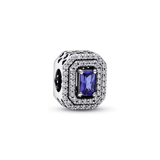Charm Rectangular en Niveles Azul Brillante Pandora Plata Esterlina