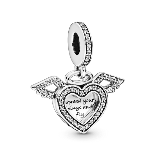 Charm Colgante Corazón y Alas de Ángel