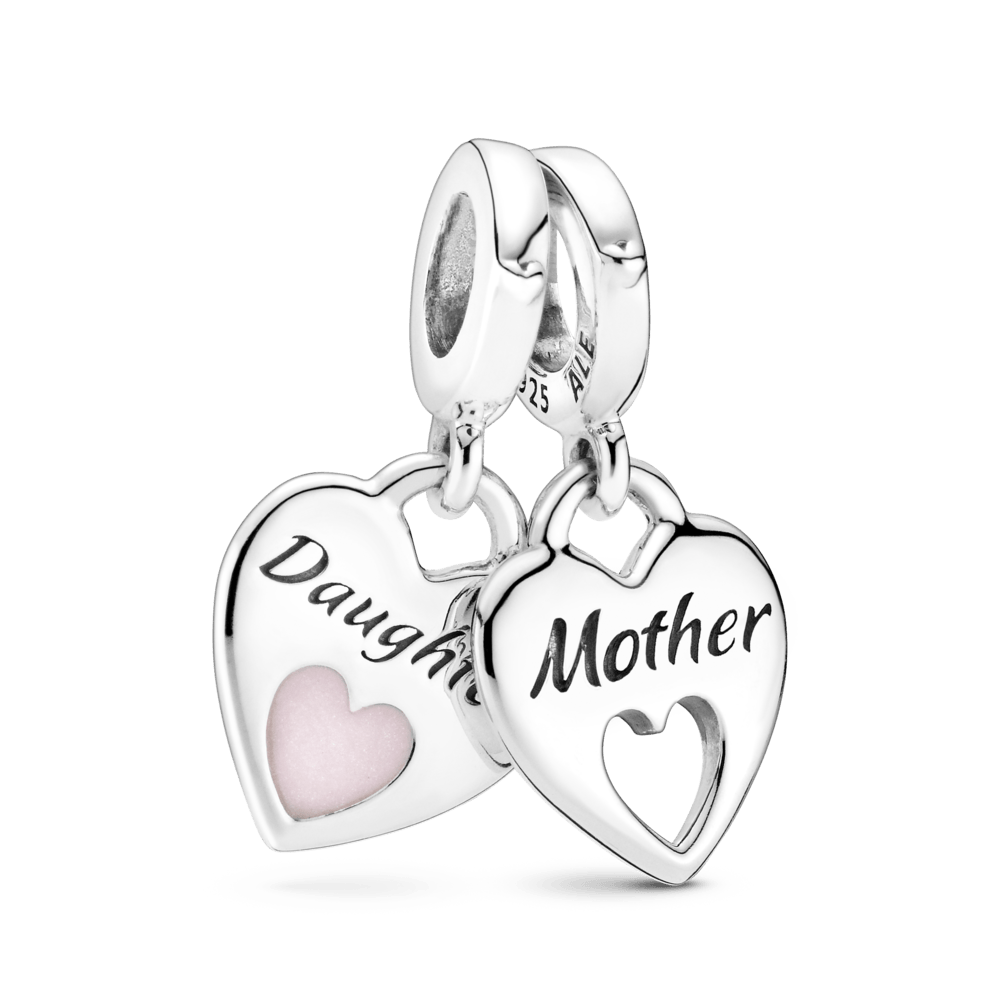 Charm Colgante de Doble Corazón Dividido
