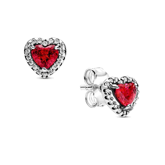 ¡PROMOCIÓN! Aretes corazón elevado rojo (única unidad)