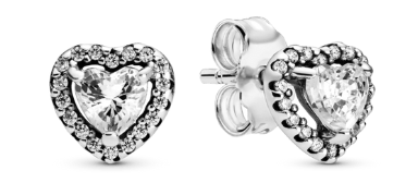 Aretes de Botón Corazón Elevado