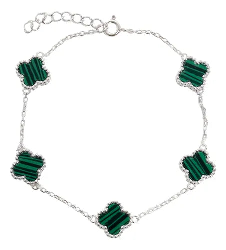 Pulsera 5 treboles plata s925