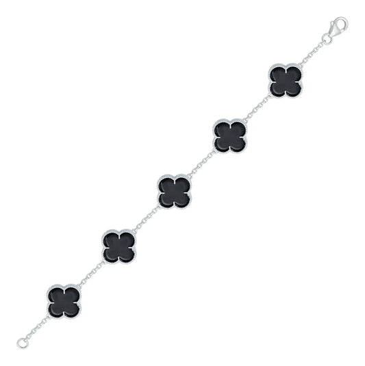 Pulsera 5 treboles plata s925