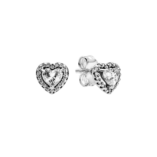 ¡OFERTA ÚLTIMA UNIDAD! Aretes de corazón elevado blanco