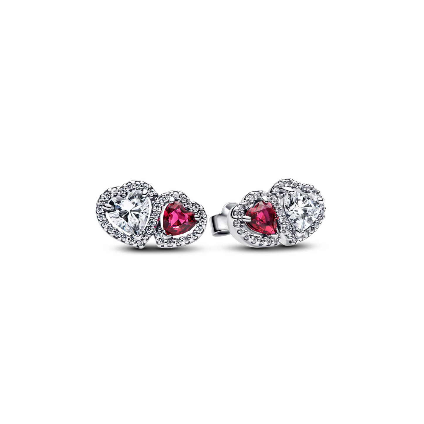 ¡OFERTA ÚLTIMA UNIDAD! Aretes de botón halo doble corazón