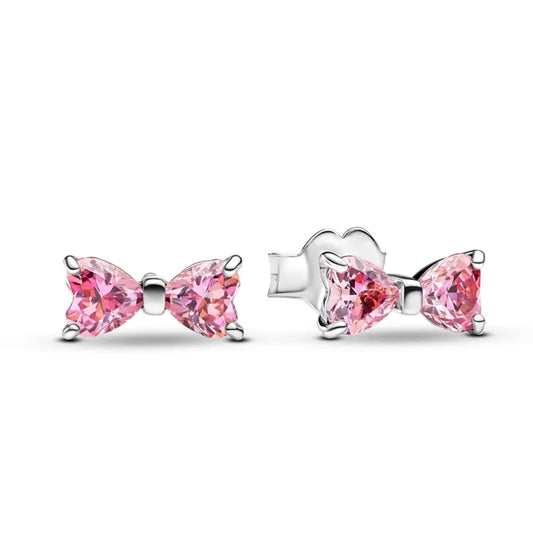 ¡OFERTA ÚLTIMA UNIDAD! Aretes corbatín rosados