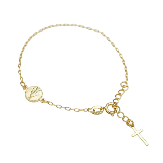Pulsera Virgen Milagrosa Laminado 18k