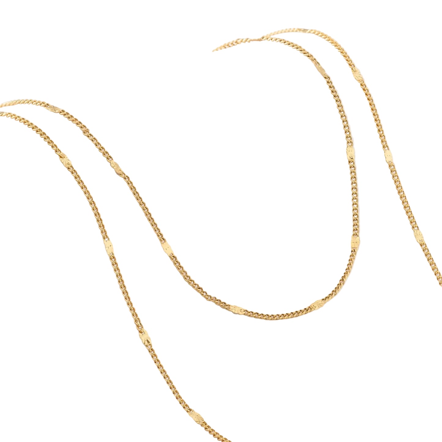 Cadena Cubana Con Destellos Oro Laminado 18k