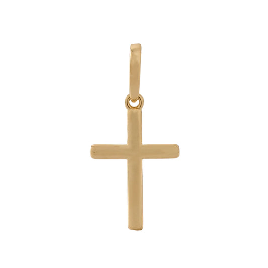 Dije Cruz Lisa Slim Oro Laminado 18k