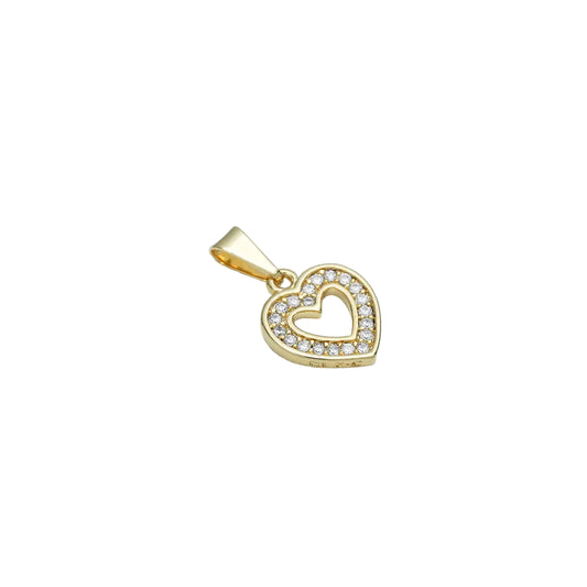 Dije Corazon Silueta Circonias Oro Laminado 18k