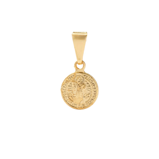 Dije San Benito Redondo Pequeño Oro Laminado 18k