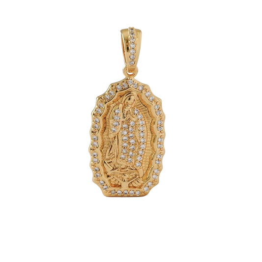 Dije Medalla de Guadalupe Oro Laminado 18k