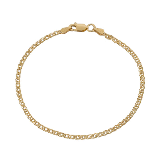 Pulsera Cubana Cruzada Oro Laminado 18k