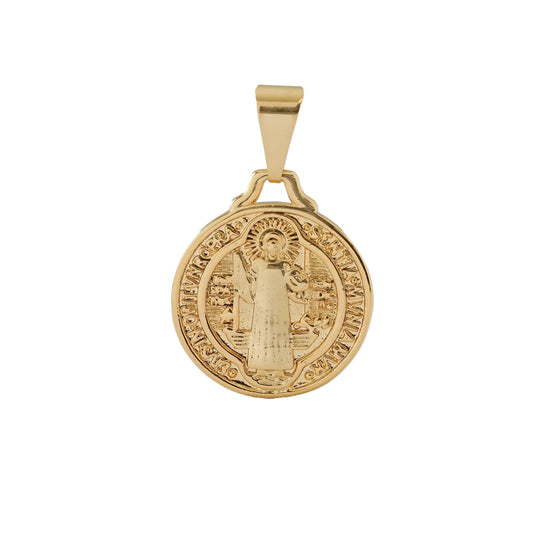 Dije Medalla de San Benito Oro Laminado 18k