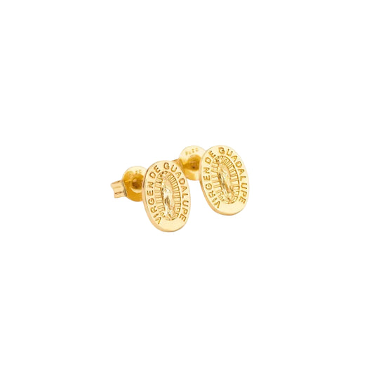Aretes Virgen de Guadalupe Oro Laminado 18k